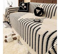 Housse de canapé 1 à 4 places, protection de canapé multifonction en chenille beige, 180 x 380 cm, élégante et moelleuse