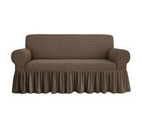 Housse de canapé 2 3 4 places élastique Volant Salva Canapé (taupe, 4 places)