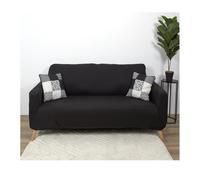 Home Deco Factory – Housse extensible canapé 2 places – Noir – 170 x 80 cm – Lavable en machine