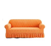 Housse de canapé 3 places avec jupe, facile à enlever, pour protection de banc, design élégant, parfait pour la décoration de la maison, ajustement universel.