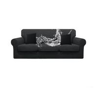 Housse de canapé 3 places en polyester résistant à l'eau, design extensible qui assure la couverture, comprend une housse de canapé, des housses de siège et des housses pour usage domestique (gris)