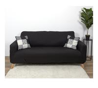 Home Deco Factory – Housse extensible pour canapé 3 places TX8153 – Lavable en machine – Noir