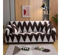 Housse De Canapé 4 Places Brun Blanc Super Élasticité Adaptée Aux Animaux Domestiques Protège Canapé,Quatre Saisons Disponibles,Amovible Et Lavable pour Le Salon