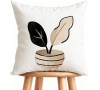 Housse De Canapé 40x40 cm Coussin Canape Blanc Coussin Decoratif Lin Impression Recto Verso avec Fermeture éclair Invisible Planter 2-33U3B