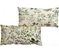 Housse de Canapé 40x60 cm, Design Velvet, Extra Douces, Taie d'oreiller avec Fermeture éclair Dissimulée, pour Maison Salon Chambre Noël Décoration D'intérieur Lot de 2 (Les Plantes Pastorale) W-746