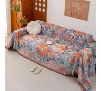 Housse de canapé 5 places de style américain, couverture complète, confortable, multifonctionnelle, grande taille (180 x 420 cm) - Parfait pour la décoration et la protection de la maison