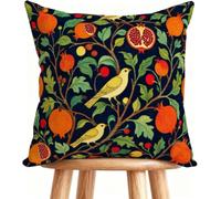 Housse De Canapé 55x55 cm Coussin Canape Oiseau Coussin Decoratif Lin Impression Recto Verso avec Fermeture éclair Invisible Fruit H-W4E99