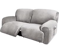 Housse de canapé 6 pièces extra large pour causeuse inclinable - Housse de canapé en velours extensible avec poche latérale - Épaisse, douce et lavable - Housse de causeuse inclinable, 2 places