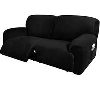 Housse de canapé 6 pièces extra large pour causeuse inclinable - Housse de canapé en velours extensible avec poche latérale - Épaisse, douce et lavable - Housse de causeuse inclinable, 2 places
