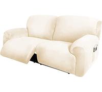 Housse de canapé 6 pièces extra large pour causeuse inclinable - Housse de canapé en velours extensible avec poche latérale - Épaisse, douce et lavable - Housse de causeuse inclinable, 2 places