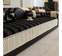 Housse de canapé à Chevrons en Chenille Douce, Lavable, pour canapé 2, 3, 4 Places, antidérapante, Tissage rayé, Housse de Protection texturée pour canapés Black-White 70 * 210cm/27.56 * 82.68in