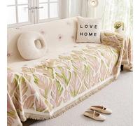 Housse de canapé à Motif Floral, Lavable et adaptée aux Chiens, idéale pour Un canapé 2 Places. Protection antidérapante pour Meubles. Rose, 180 x 260 cm.