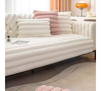 Housse de canapé amusante et duveteuse, fausse fourrure de lapin rayée, super douce, moelleuse et chaude, couverture pour canapés sectionnels