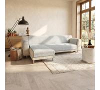 Housse de canapé antidérapante Comfort avec péninsule Gauche et Couvre-accoudoirs latéraux, fabriquée en Italie, Assise Housse de canapé 240 cm - Gris Clair