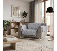 Housse de canapé antidérapante Glamour Made in Italy - Housse de canapé 2 Places avec accoudoirs, Assise 125 cm, protège-canapé avec Fond en Caoutchouc antidérapant, Artisanale - BLU Scuro