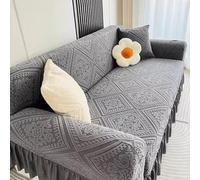 Housse de canapé antidérapante, protège-Meubles, Douce, Extensible et Confortable, idéale pour Les Maisons avec Enfants et Animaux de Compagnie.-Dark Gray||Quadruple Seat 235-300cm