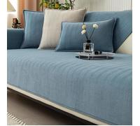 Housse de canapé - AUTREMENT - Bleu lac - 90x180 cm - Résistante aux taches - Lavable en machine