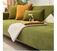 Housse de canapé - AUTREMENT - Chevron Chenille - 90x90 cm - Vert - Lavable en machine