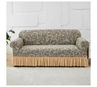 Housse De Canapé avec Jupe, Élastique Antidérapante, Universelle for Fauteuil, Protection Meubles Lavable(Beige,145185CM)