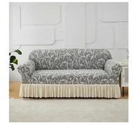 Housse De Canapé avec Jupe, Élastique Antidérapante, Universelle for Fauteuil, Protection Meubles Lavable(Chrome,90140CM)