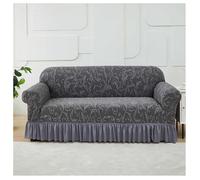 Housse De Canapé avec Jupe, Élastique Antidérapante, Universelle for Fauteuil, Protection Meubles Lavable(Gray,190230CM)