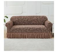 Housse De Canapé avec Jupe, Élastique Antidérapante, Universelle for Fauteuil, Protection Meubles Lavable(Brown,90140CM)