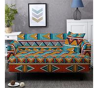Housse de Canapé Bohème Style Ethnique Africain Protection de Meubles Polyester Extensible Décoratif Housse de Canapé Antidérapante Anti-Encrassement Anti-Cat Scratches (Color 3, 235-300 cm)