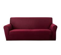 Housse de canapé Bordeaux en Soie de Lait très Extensible pour canapé 1 à 5 Places, adaptée aux Animaux de Compagnie, antidérapante, Couleur Unie, idéale pour Le Salon, Protection de Coussin