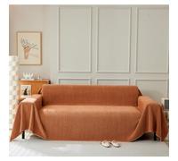 Housse de canapé chenille - Couleur unie - Texture riche - Extra large - Protection 3 places - Couverture décorative de salon (230 x 230 cm, orange) - Assortiment