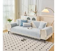 Housse De Canapé Chenille Florale Avec Bordure À Volants - Housse De Protection Lavable Et Antidérapante For Animaux Et Enfants - Housse Décorative For Meubles(Pattern1# Bluish Grey,1pc/27.6"x27.6"/Ar