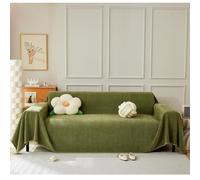 Housse de canapé chenille - Texture riche - Couleur unie - Protection 1 place - Décoration de salon - Couverture douce (180 x 90 cm, vert) - Assortiment