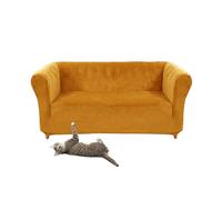Housse de canapé Chesterfield en velours extensible avec coussins de siège, chaise courbée, fauteuil, style vintage, 3 places
