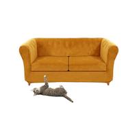 Housse de canapé Chesterfield en velours extensible avec coussins de siège, chaise courbée, fauteuil, style vintage, 3 places