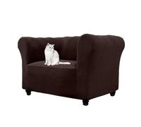 Housse de canapé Chesterfield extensible en jacquard, housse de canapé 1, 2, 3 places avec accoudoirs for le salon, antidérapante, douce, protection for meubles et canapés incurvés(Marrone,1 Posto)