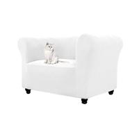 Housse de canapé Chesterfield extensible en jacquard, housse de canapé 1, 2, 3 places avec accoudoirs for le salon, antidérapante, douce, protection for meubles et canapés incurvés(Bianco,1 Posto)