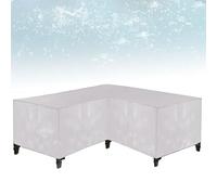 Housse de canapé d'angle durable et imperméable en forme de L pour meubles de patio 260 x 192 x 82 cm en tissu Oxford robuste avec grille d'aération pour chaise de jardin