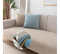 Housse de canapé d'angle en L, résistante aux Animaux, imperméable et Lavable, antitaches et Anti-éclaboussures, antidérapante avec Membrane imperméable, Beige 60 x 60 cm