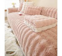 Housse de canapé d'angle en peluche lapin, motif lapin, coussin d'hiver an