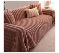 Housse de canapé d'angle en peluche, universelle, en fausse fourrure, antidérapante, résistante aux taches, lavable en machine, magnétique pour 1/2/3/4 places (rose, 180 x 360 cm)