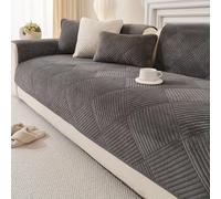 Housse de Canapé d'angle housse coussin de canapé avec support antidérapant | Housse de Coussin de Canapé flanelle en Forme de L, Lavable Plusieurs Tailles protege canape Moderne(Dark grey,120*180cm)
