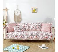 Housse De Canapé D'Angle MatelasséE Couverture De Canapé AntidéRapante En Coton Pour Canapé 1 2 3 4 Places L/U Housses De Canapé En Cuir Et Tissu En Bois Massif Pour Protection BéBé(70X180cm,Pink)