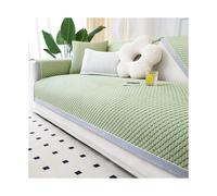 Housse de canapé d'été antidérapante en forme de L, couleur unie, vert, 110 x 210 cm, parfaite pour les canapés d'angle pour rafraîchir la décoration de votre salon