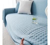 Housse de canapé d'été rafraîchissante - Anti-poussière - Pour canapés sectionnels - Protection de meubles pour animaux domestiques - Dissipation rapide de la chaleur - 180 x 260 cm - Bleu