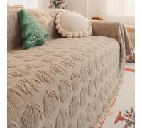 Housse De Canapé d'hiver - Housse Intégrale Ultra Douce en Peluche De Lapin pour Canapés Modulables Et en L, Protège-canapé Lavable en Machine pour Animaux Et Enfants Light Curry 180 * 360cm