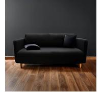 Douceur d'Intérieur – Housse de canapé Mila – Polyester extensible – 180–230 cm – Noir