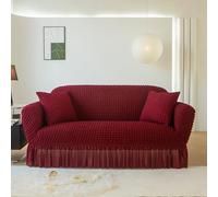 Housse de canapé élastique, antidérapante, douce et durable, ajustement universel pour 1/2/3/4 places, extensible avec jupe, facile à nettoyer (taille : 1 place 90140 cm, couleur : D)