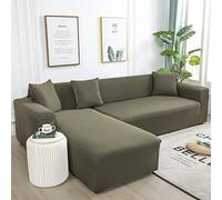 Housse de canapé élastique avec méridienne gauche/droite anti-rayures pour canapé en forme de L pour canapés de 190 à 230 cm, extensible et design