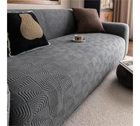 Housse de canapé élastique, Housse de canapé antidérapante Lavable | Coussin de canapé, housse de canapé chaude antidérapante, tapis de canapé doux et pelucheux(Dark Grey,Quadruple)