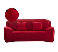 Housse de canapé élastique rouge, housse extensible en polyester élasthanne pour protection de meubles de canapé 1 place, parfaite pour la décoration du salon