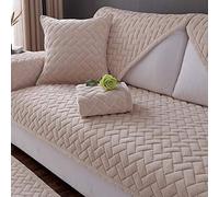 Housse de canapé élégante avec mousse antidérapante, facile à vivre, protection de meubles, beige, 90 x 180 cm, serviette chaude, antidérapante, décoration d'intérieur élégante